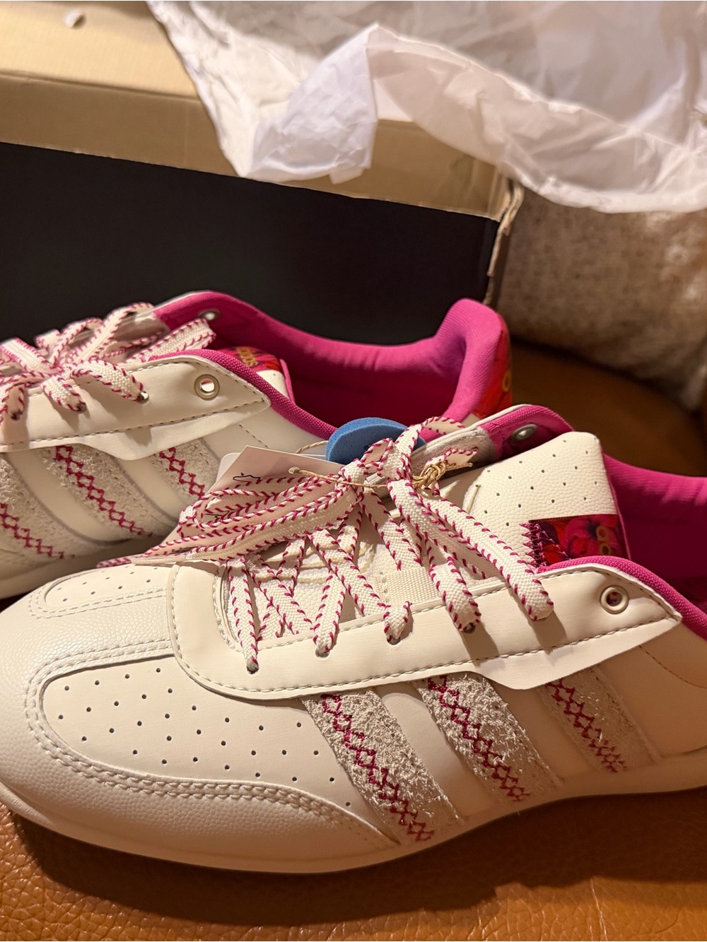 adidas White and Pink Women's Fashion Sneakers